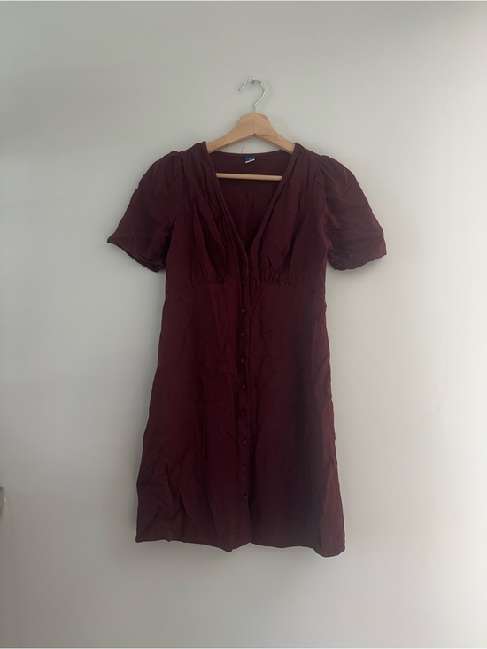 Old Navy Dresses & Skirts - Old Navy Burgundy Button-Down V-Neck Mini Dress
